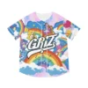 GRIZ Anime Baseball Jersey Harajuku Thin button Baseball Uniform Funny Baseball Jersey Fro Fan - Griz Merch