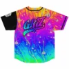 GRIZ Rainbow Brain Baseball Jersey Harajuku Thin button Baseball Uniform Funny Baseball Jersey Fro Fan 1 - Griz Merch