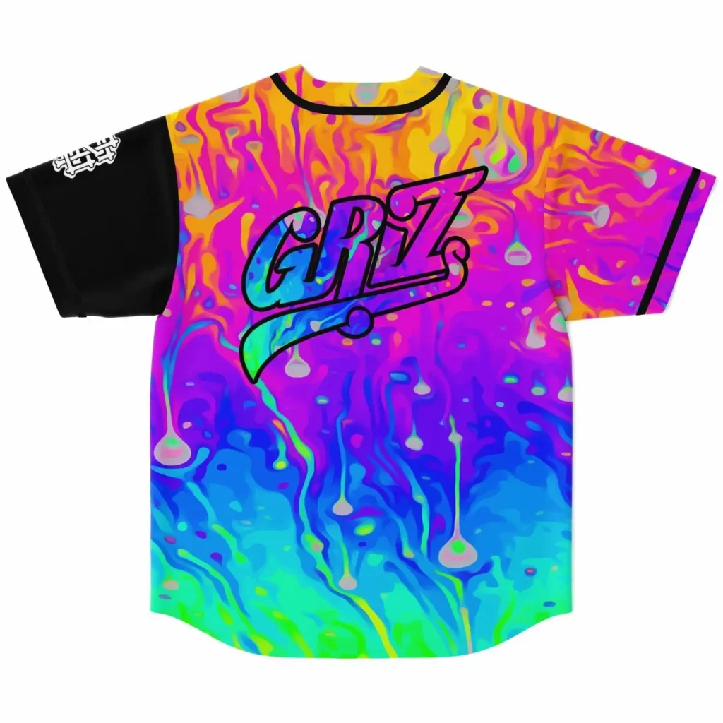 GRIZ Rainbow Brain Baseball Jersey Harajuku Thin button Baseball Uniform Funny Baseball Jersey Fro Fan 1 - Griz Merch