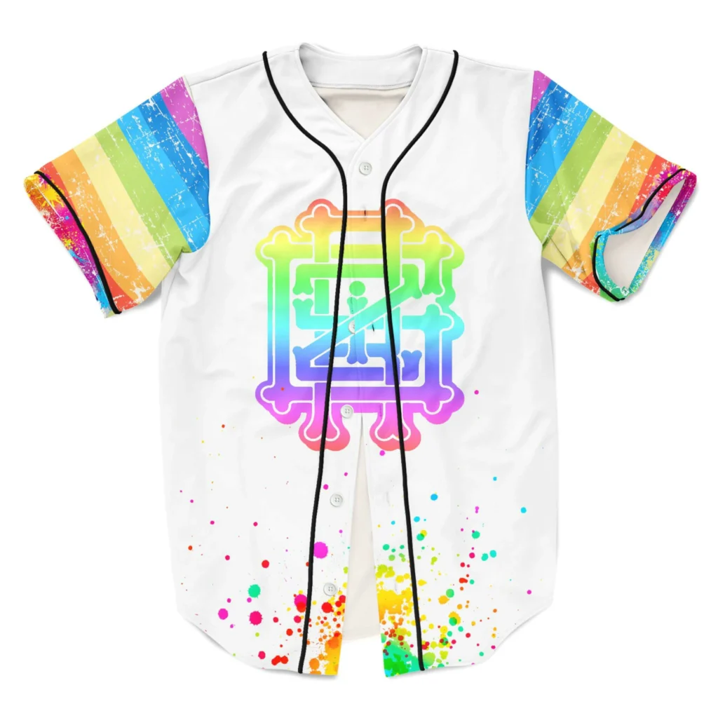 Griz rainbow trumpet Jersey Harajuku Thin button Baseball Uniform Men Women Baseball Jersey For EDM Festivals - Griz Merch