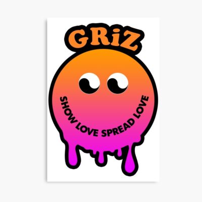 Griz Merch Dripy Smiley Poster Official Griz Merch