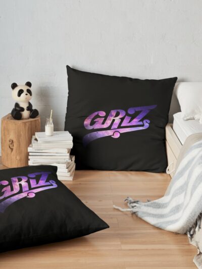 Griz Purple Galaxy Throw Pillow Official Griz Merch