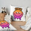 Griz Merch Dripy Smiley Throw Pillow Official Griz Merch