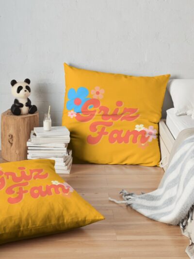 Griz Fam Throw Pillow Official Griz Merch