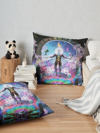 Griz Rainbow Brain 2022 Masmart Throw Pillow Official Griz Merch