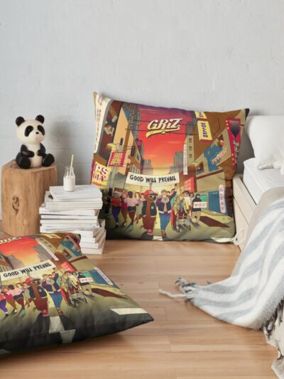 Griz Good Will Prevail Throw Pillow Official Griz Merch