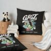 Griz Ride Waves Tour Throw Pillow Official Griz Merch