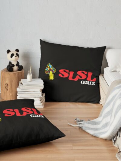 Griz Merch Griz Slsl Shroom Throw Pillow Official Griz Merch