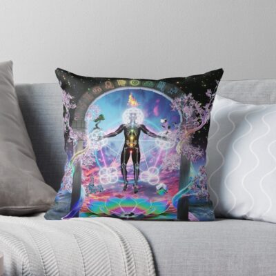 Griz Rainbow Brain 2022 Masmart Throw Pillow Official Griz Merch