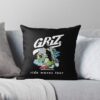 Griz Ride Waves Tour Throw Pillow Official Griz Merch