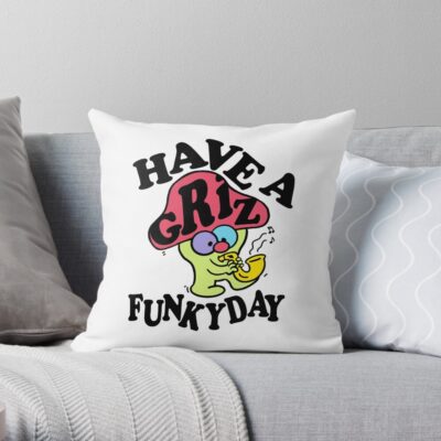 Griz Merch Griz Have A Funky Day Throw Pillow Official Griz Merch