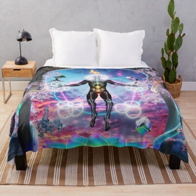 Griz Rainbow Brain 2022 Masmart Throw Blanket Official Griz Merch