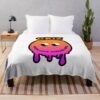 Griz Merch Dripy Smiley Throw Blanket Official Griz Merch