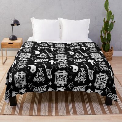 Griz Pattern Throw Blanket Official Griz Merch