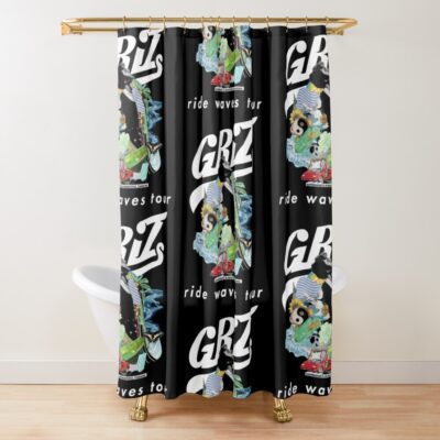 Griz Ride Waves Tour 7 Shower Curtain Official Griz Merch